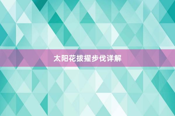太阳花拔擢步伐详解