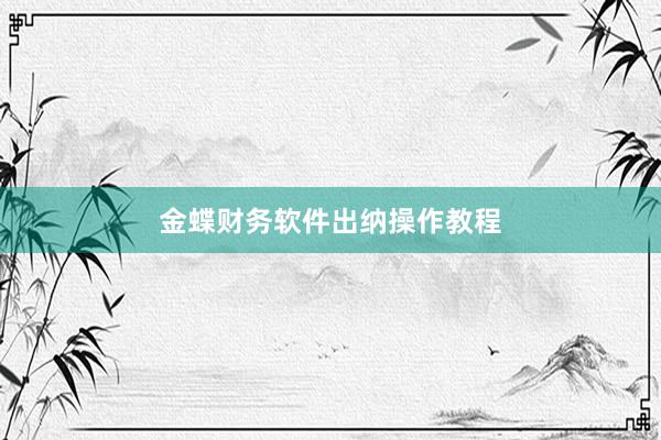 金蝶财务软件出纳操作教程